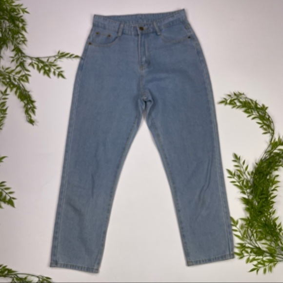 SHEIN Sz S Light Washed Denim High Rise Mom Jeans Women’s - Picture 2 of 10